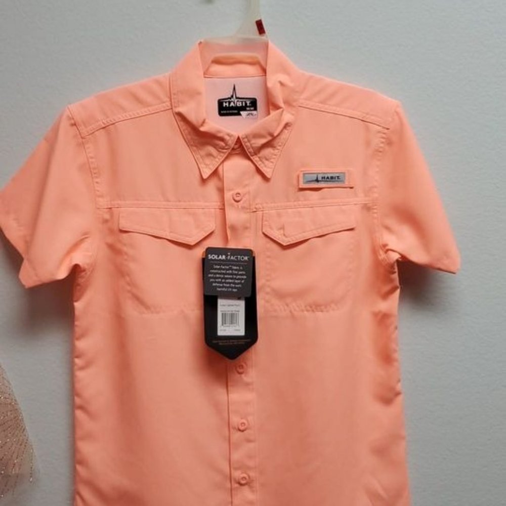 Boy's Spiked Peach Short Sleeve Shirt -